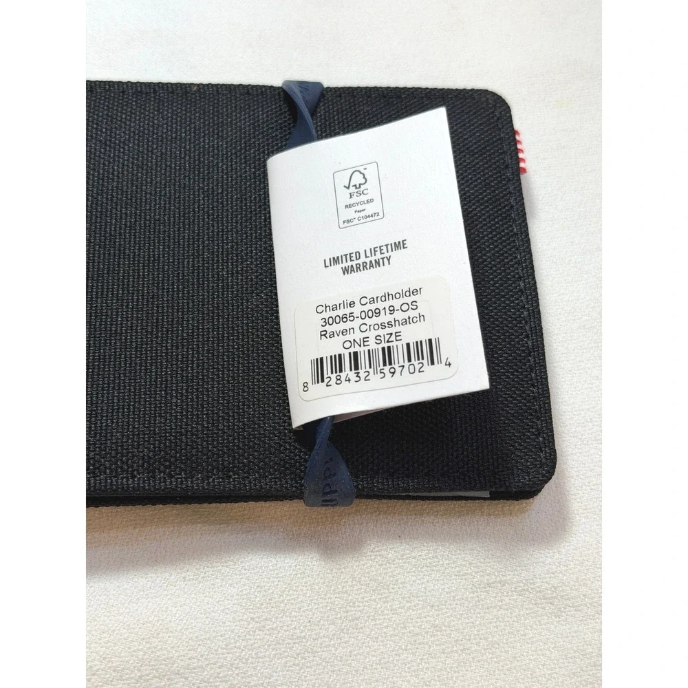 Herschel Supply Co. Charlie Cardholder Mens OS Black NEW Bifold Canvas